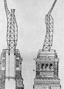 Interior structural elements of the Statue of Liberty designed by Gustave Eiffel.