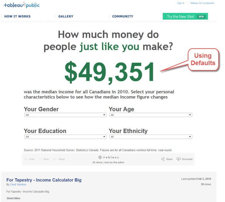 Tapestry Income Calculator