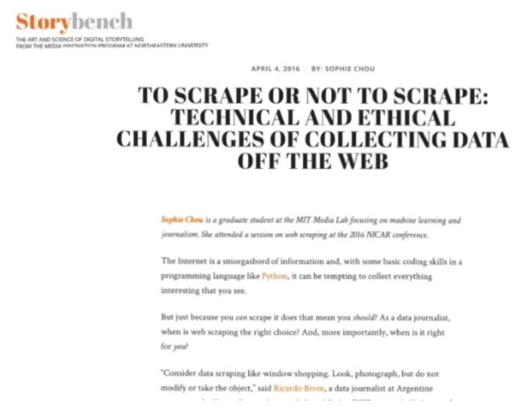 Scraping Data Ethics Article