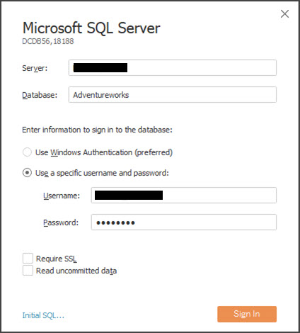 Extract Data Source Login