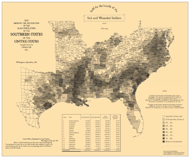 1860 Census Slavery Map