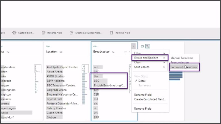 Group and Replace Common Characters