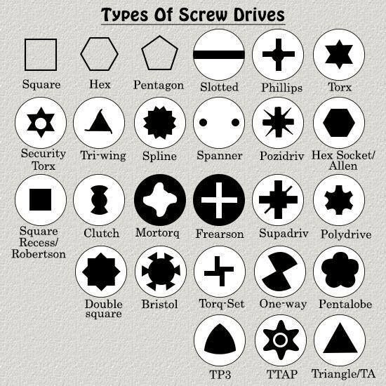 Screw Types Chart