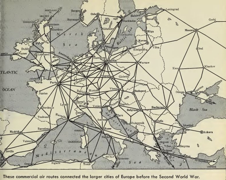 Commercial Air Routes Europe