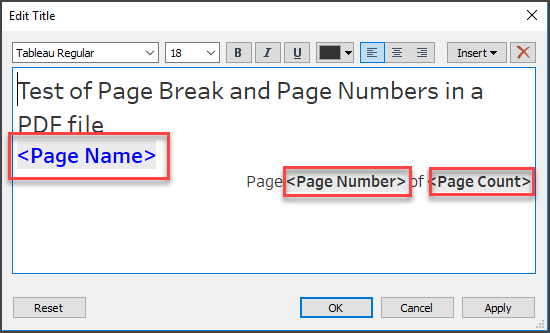 Page Numbers