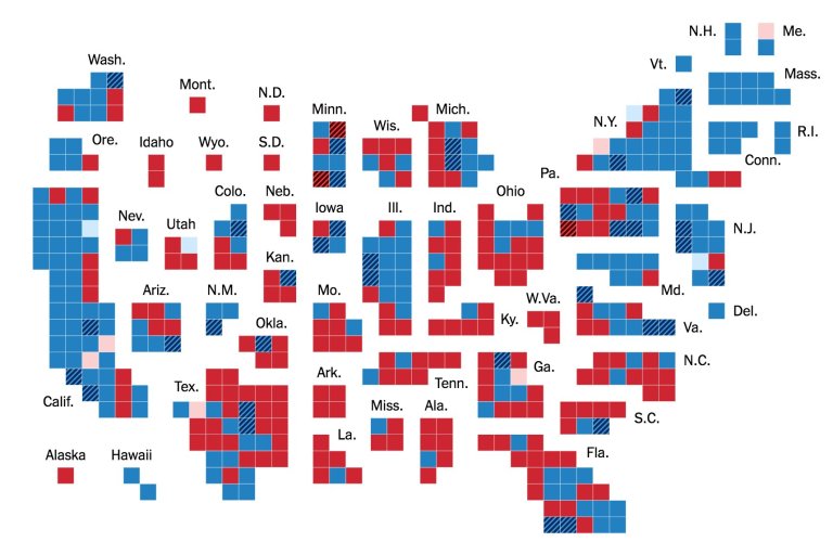 Cartogram - 2018 Midterm Elections NYT