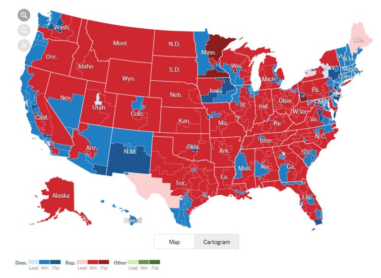 Map - 2018 Midterm Elections NYT